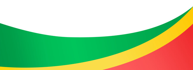 Republic of the Congo flag wave isolated on png or transparent background