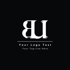 elegant initial BU or UB logo template icon