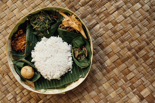 traditional asian dish rice with various additives. healthy nutrition. proper nutrition