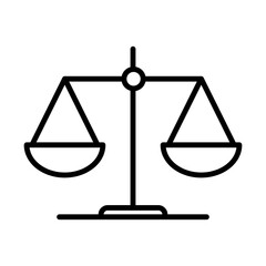Law scale vector icon, justice symbol. Modern flat illustration on white background..eps