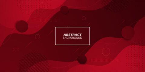 Dark red banner vector background with curved wavy shapes and lines. Brand new colorful illustration with geometric shapes. Smart design for your promotions.Eps10 vector