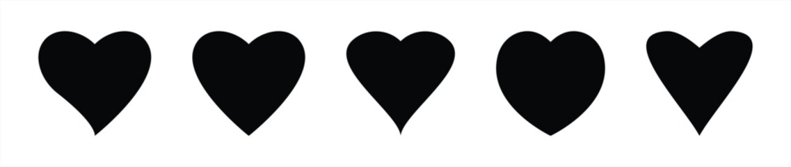 heart icon set. various heart love simple icon symbol, sign collections, vector illustration