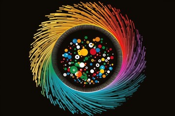 Optical Fibre High-Speed Colourful Cable Network Data Transfer. Concept illustration - Generative AI