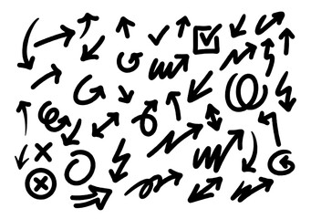 Handdrawn icon arrow doodle