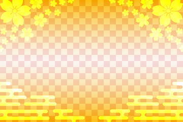 日本風伝統模様背景☆さくら・かすみ・四角模様☆