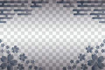 日本風伝統模様背景☆さくら・かすみ・四角模様☆