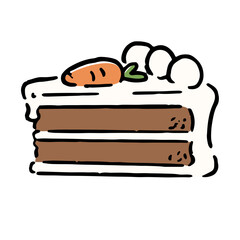 手描きのキャロットケーキイラスト