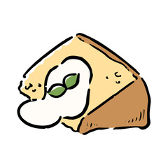 手描きのシフォンケーキイラスト