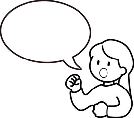 発言する女性のベクターイラスト