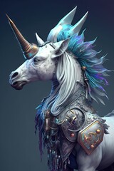 Step into the Future with a Beautiful Ethereal Unicorn Animal: A Beautifully Designed Artistic Illustration Perfect for High-Tech and Sci-Fi-Themed Projects (Generative AI)