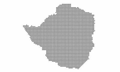 Zimbabwe dotted map with grunge texture in dot style. Abstract vector illustration of a country map with halftone effect for infographic.