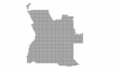 Fototapeta na wymiar Angola dotted map with grunge texture in dot style. Abstract vector illustration of a country map with halftone effect for infographic.