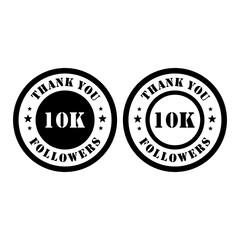 Fototapeta na wymiar Thank you 10k Followers celebration, Greeting card for 10000 social followers.