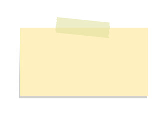Yellow sticky note vector illustration template. Taped office memo paper. - obrazy, fototapety, plakaty