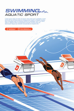Swimming Sport Illustration Vector. Swimming Background for banner, poster, and flyer