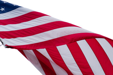 isolate red and white stripes from American flag against a blank background