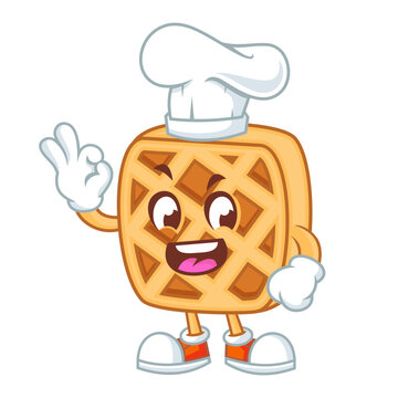 waffle mascot giving thumbs up