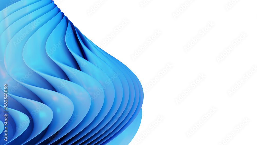 Fototapete 3d rendering of colorful abstract twisted shape in motion. computer generated geometric digital art