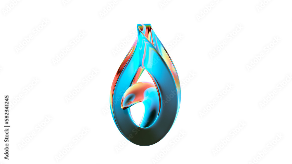 Fototapete 3d rendering of colorful abstract twisted shape in motion. computer generated geometric digital art