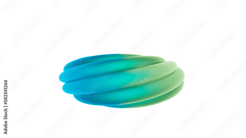 Fototapete 3d rendering of colorful abstract twisted shape in motion. computer generated geometric digital art