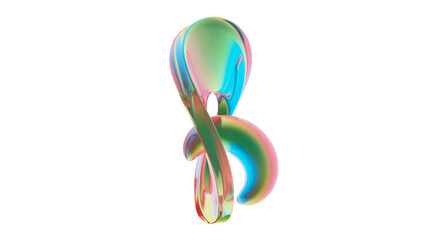 Obraz premium 3D rendering of colorful abstract twisted shape in motion. Computer generated geometric digital art