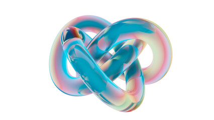 3D rendering of colorful abstract twisted shape in motion. Computer generated geometric digital art