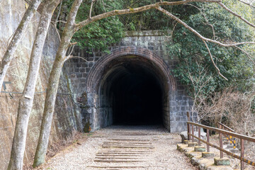 武田尾の廃線ハイキングコースにあるトンネル