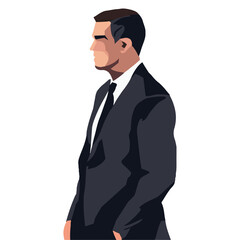 elegant businessman wearing black suit