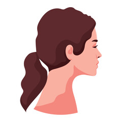 young girl with long hair