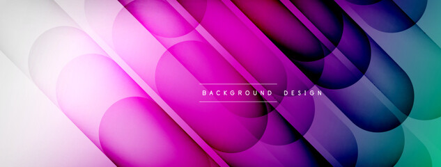 Plakat Abstract background - geometric composition created with lights and shadows. Technology or business digital template