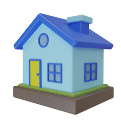 minimalist style cute house icon, 3d render illustration. concept for home sale banner and destination address on flyer