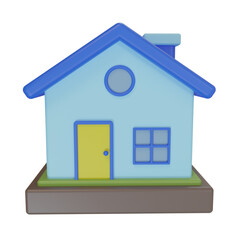 minimalist style cute house icon, 3d render illustration. concept for home sale banner and destination address on flyer