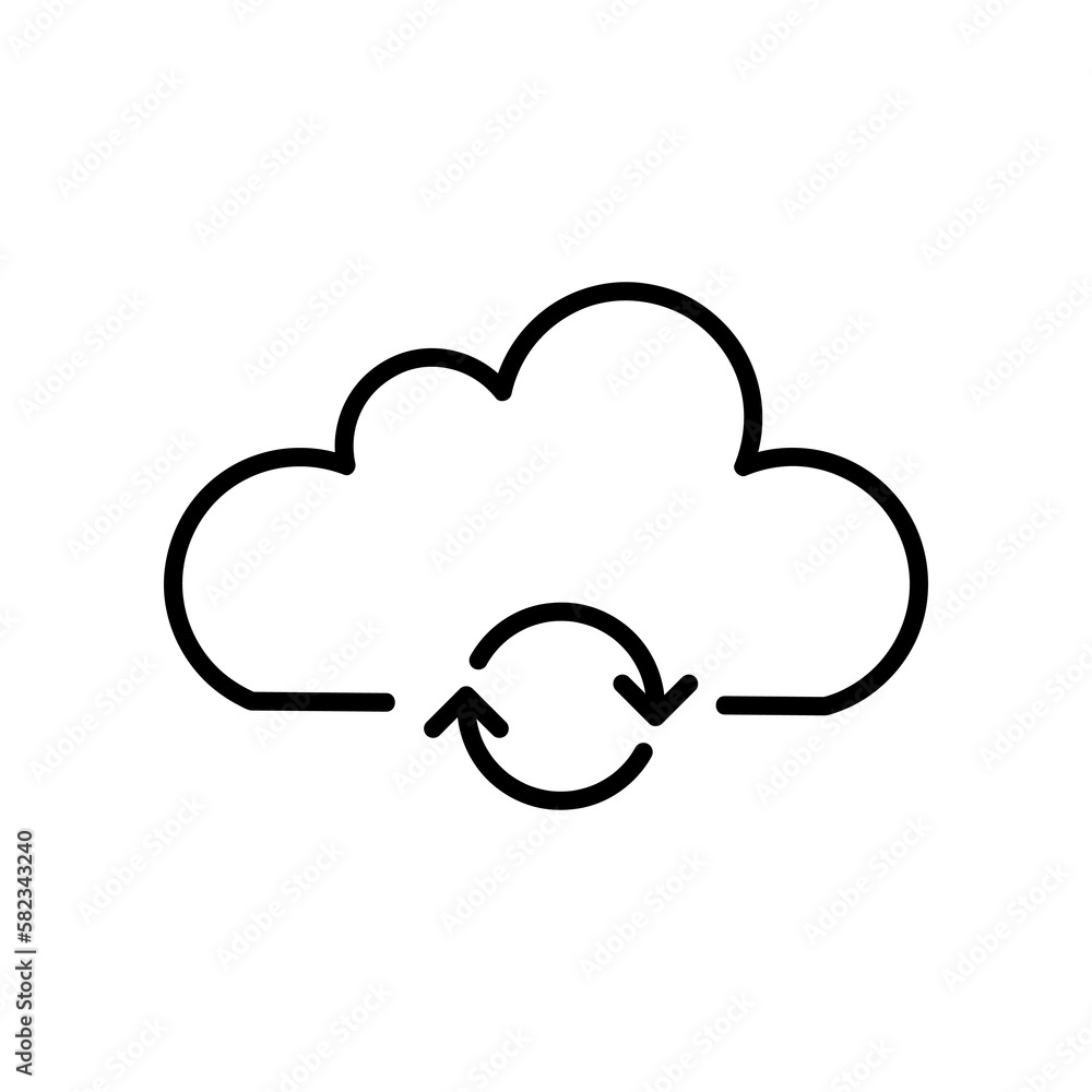 Poster cloud storage symbol, update cloud symbol flat vector illustration for web site or mobile app..eps