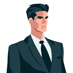 businessman wearing elegant gray suit