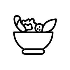 Salad vector icon, green diet food symbol flat vector illustration for web site or mobile app.eps