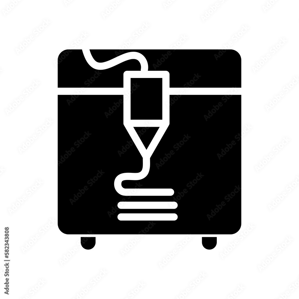Poster 3d printer vector icon, simple flat vector illustration for web site or mobile app