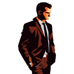 elegant business man posing