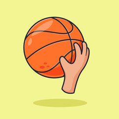Naklejka premium Basketball with hand slam dunk sport icon illustration vector isolated