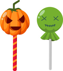 Halloween element illustration with cute candy.