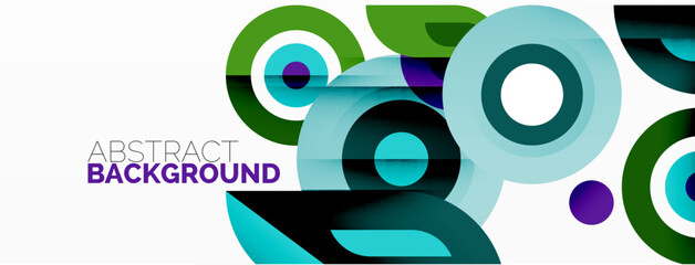 Abstract round shapes background. Minimalist decoration. Geometric background with circles and rings