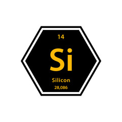 Periodic table gold icon vector logo design template