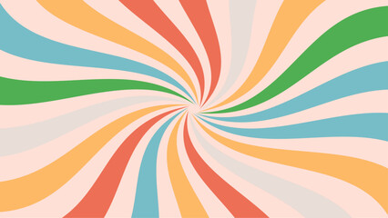 Rays Cartoon Background Wallpaper Colorful. Sunlight Retro Horizontal Background.
