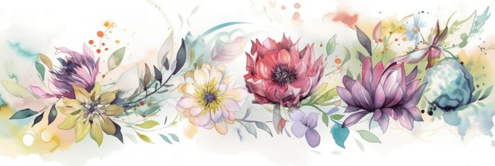 Capture the Spirit of Easter with a Beautiful Easter Florals Banner : A Vibrant and Artistic Design Perfect for Wallpapers, Greeting Cards, and Decorations Generative AI