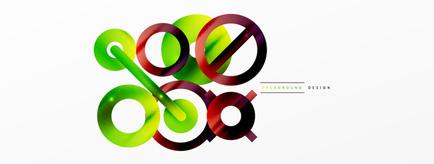 Minimal geometric abstract background. Circle, line and round shapes design. Trendy techno business template for wallpaper, banner, background or landing