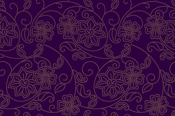 traditional textile design outline pattern print