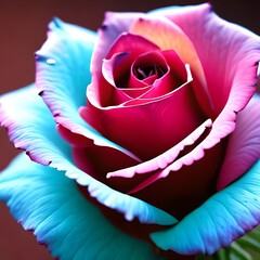Multicoloured rose close up