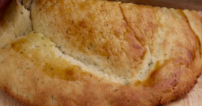 cut an oriental flatbread is used instead of bread in Eastern countries, fresh flatbread baked on fire