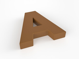 Perforated leather letter A