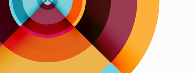 Obraz premium Circles with shadows trendy minimal geometric composition abstract background