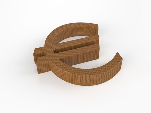 Perforated leather euro symbol